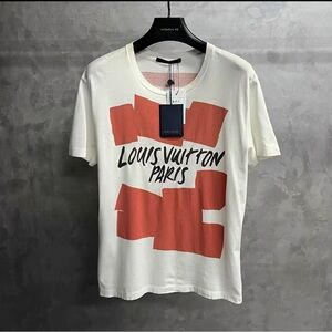 Authentic Louis Vuitton Cream and Red Graphic Tee